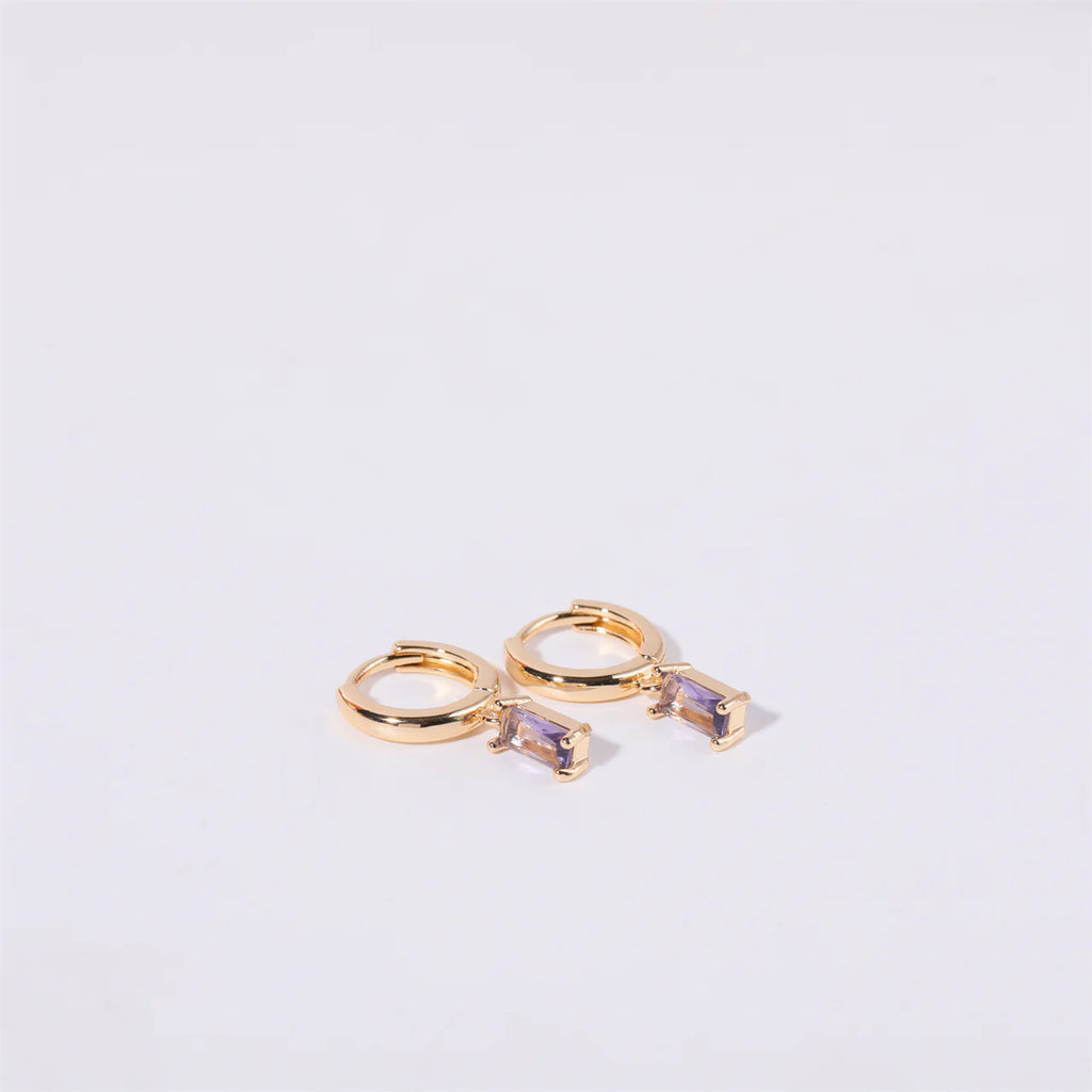 Aria Birthstone Huggies Earrings