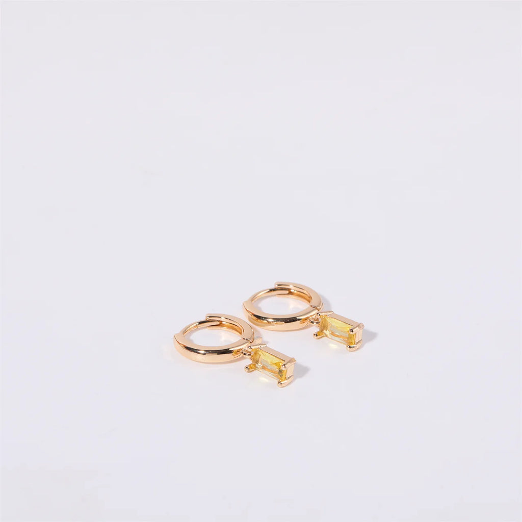 Aria Birthstone Huggies Earrings