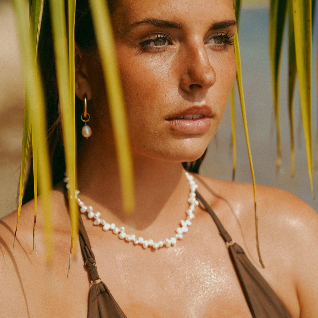 Colette Pearl Drop Hoop