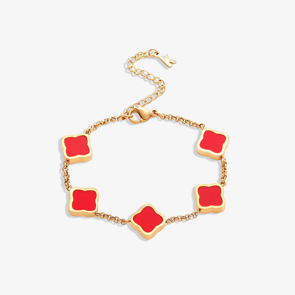 Celine Clover Bracelet - White