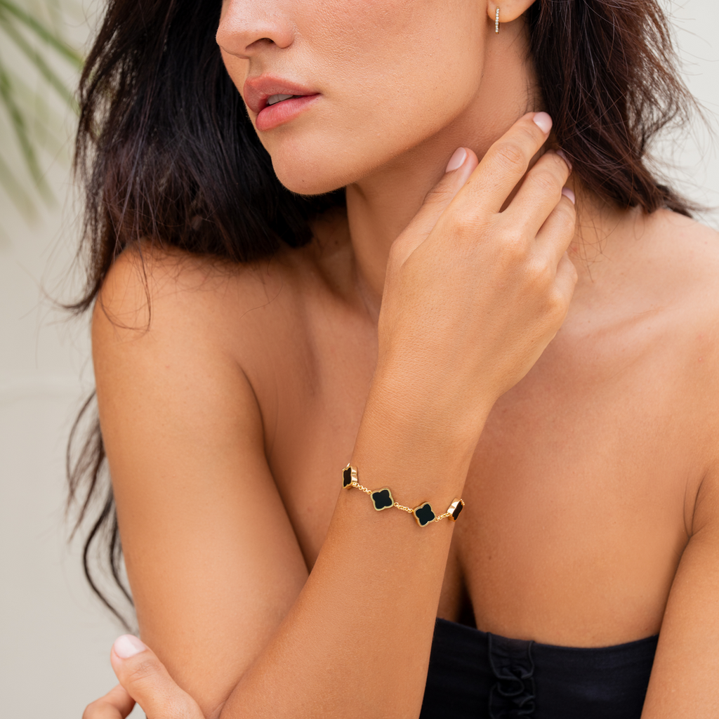 Celine Clover Bracelet - Black