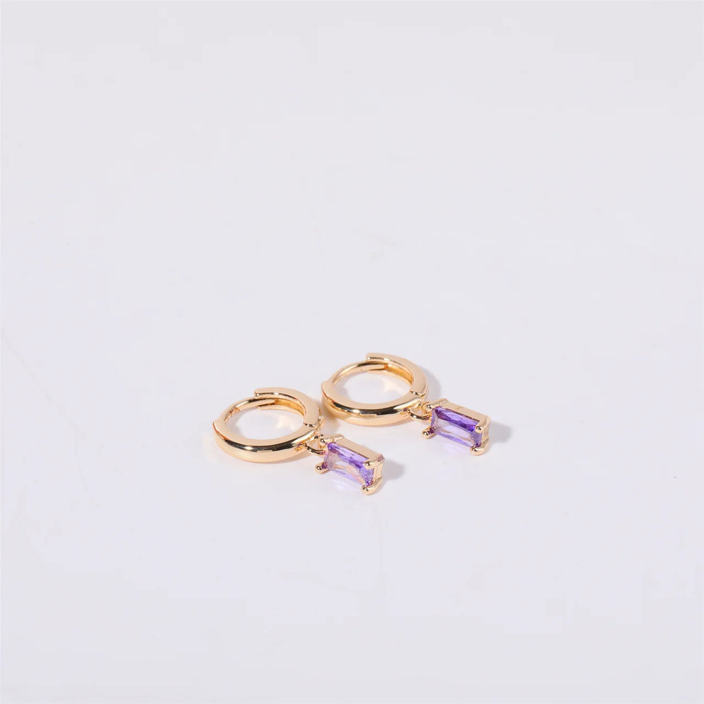 Aria Birthstone Huggies Earrings