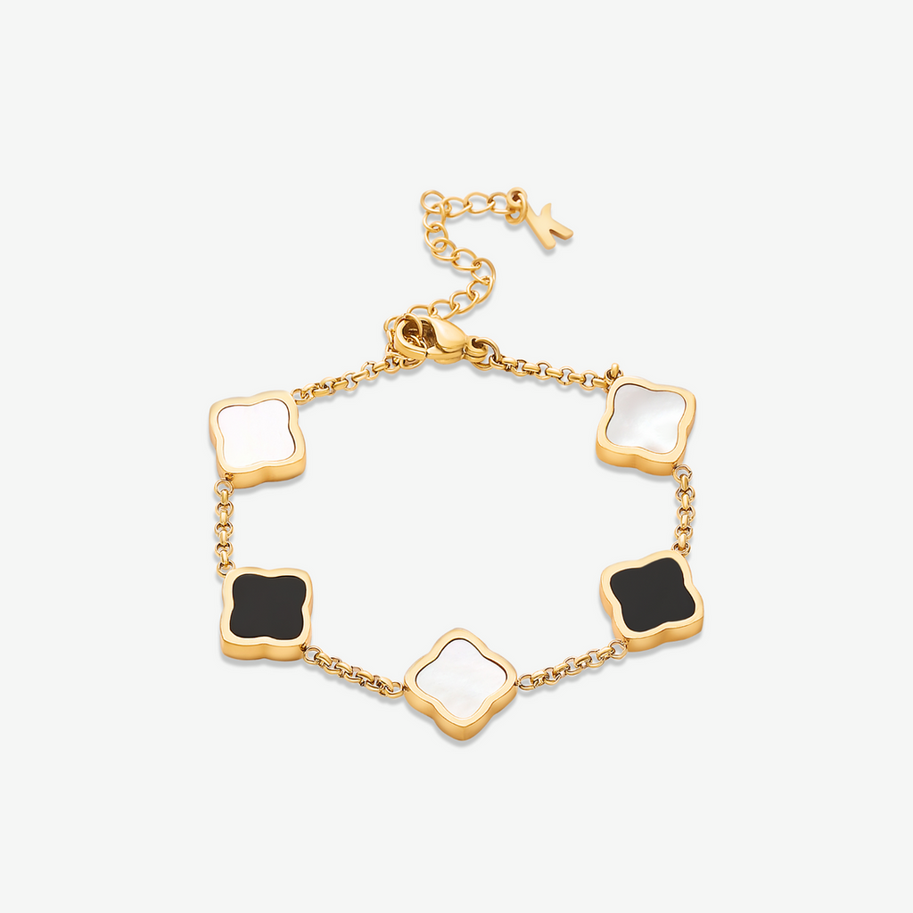Celine Clover Bracelet - Black-Gold